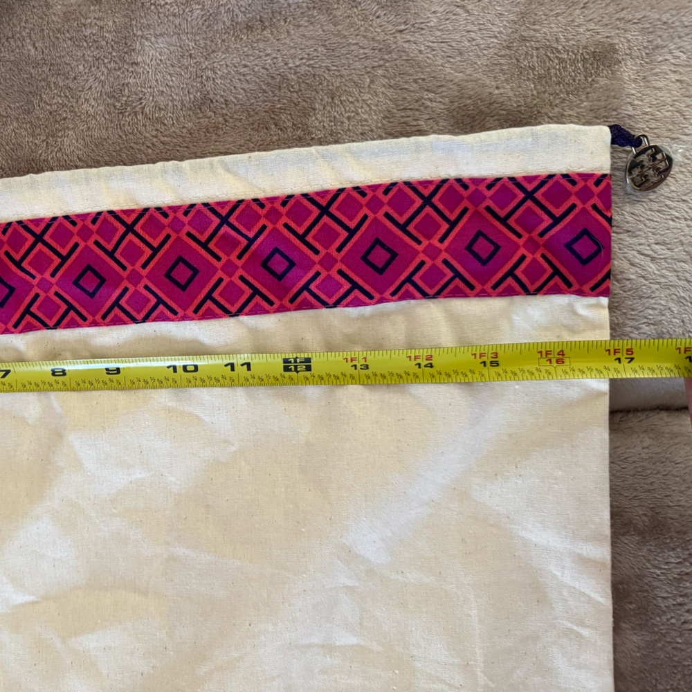 Tory Burch Canvas Pink and Purple Geometric Patterned Fabric